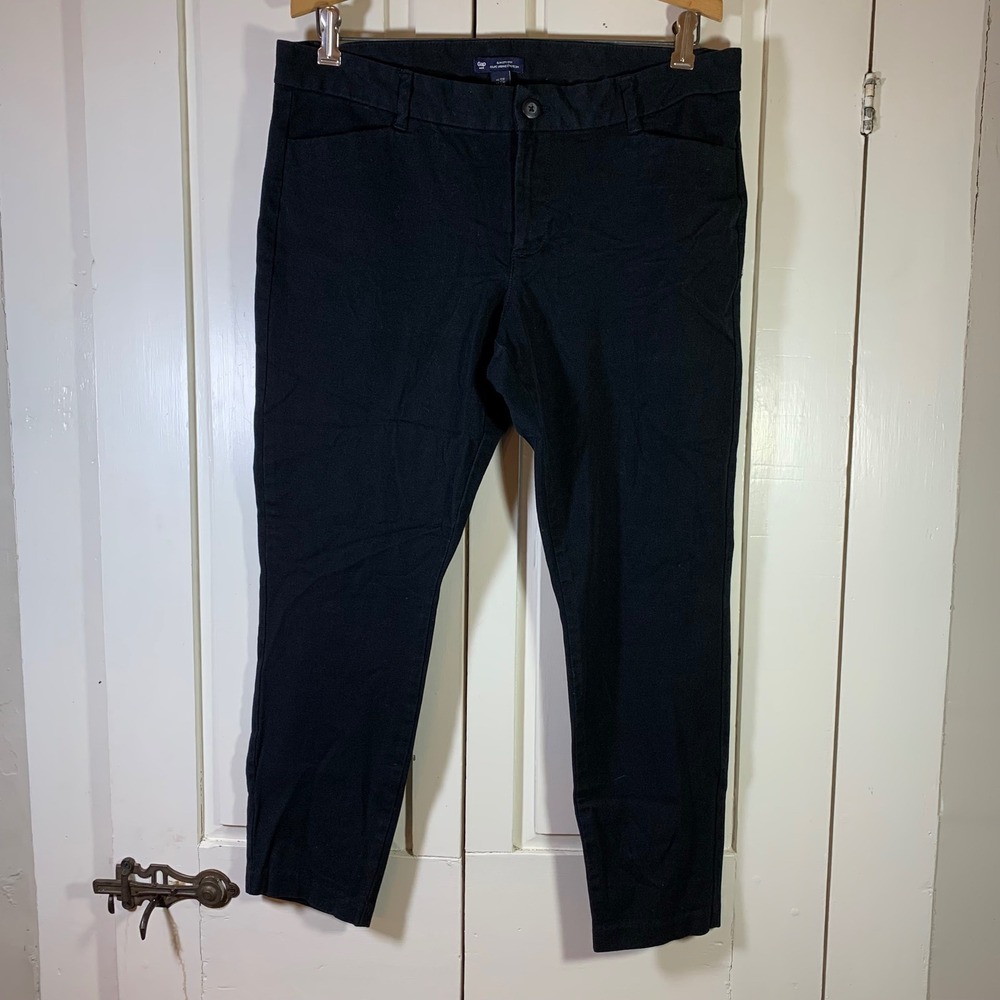 Gap‎ Slim City Crop Pants Black Womens Size 12R Basic Classic Minimalist Staples